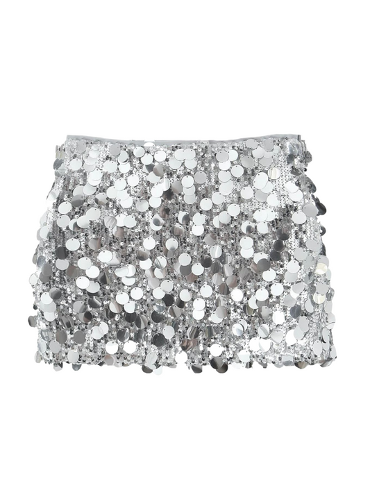 Bina Sequin mini skirt - silver